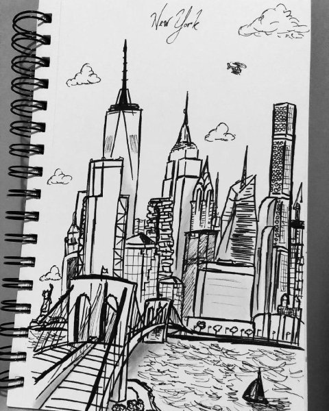 Силуэт города для срисовки