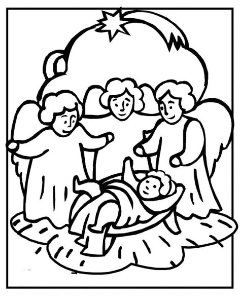 Рождественский ангел раскраска