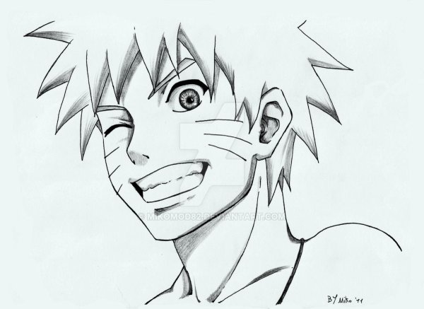 Рисунок Наруто Узумаки легкий