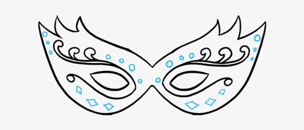 Карнавальная маска карандашом