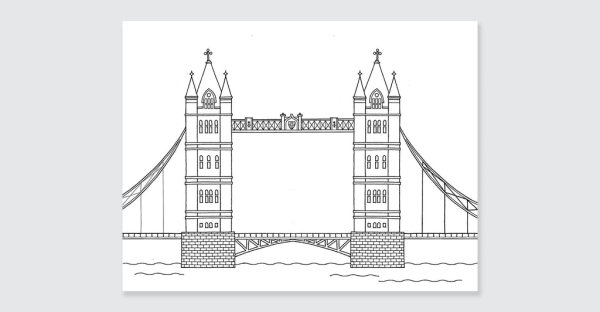 Тауэрский мост в Лондоне рисунок