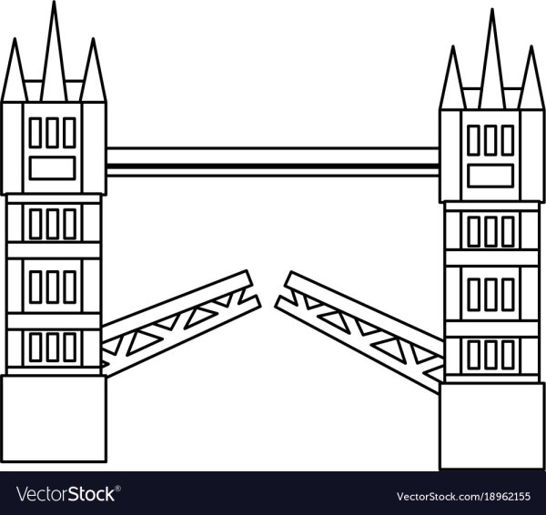 Карандашом Лондон и мост