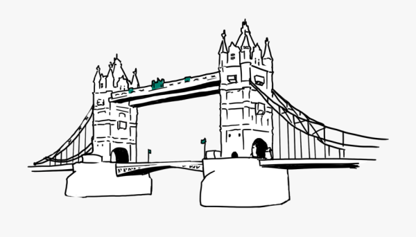Тауэрский мост в Лондоне нарисовать