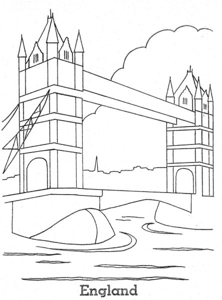 Тауэрский мост раскраска для детей