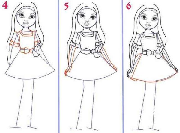 Кукла ЛОЛ рисовать поэтапно