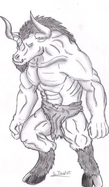 Мифы древней Греции рисунки Минотавр