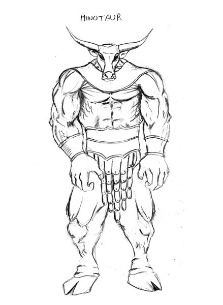Минотавр карандашом