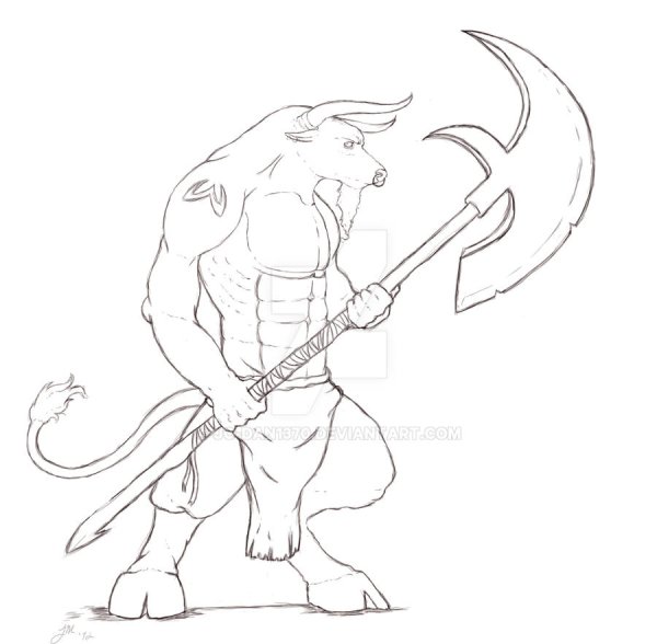 Тесей и Минотавр раскраска