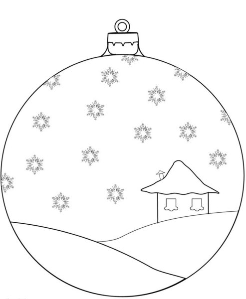 Раскраска новогодние игрушки