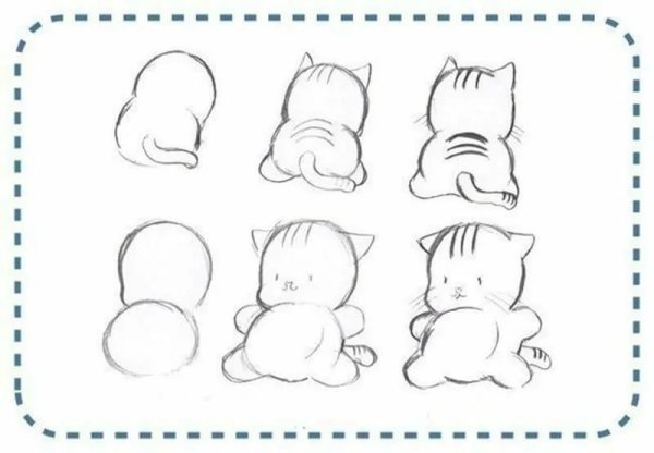 Как нарисовать котёнка поэтапно