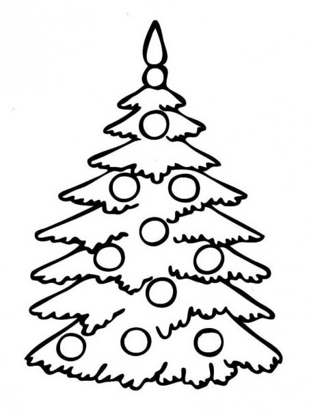 Раскраска елка Новогодняя