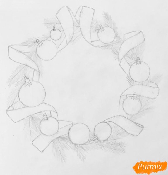 Рождественский венок эскиз