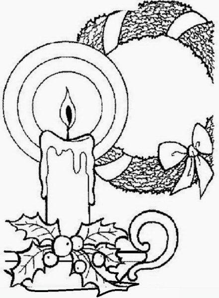 Раскраски новогодние венки