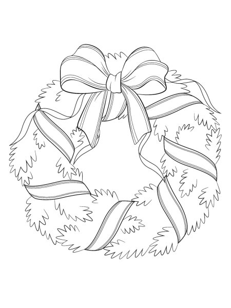 Рождественский венок раскраска