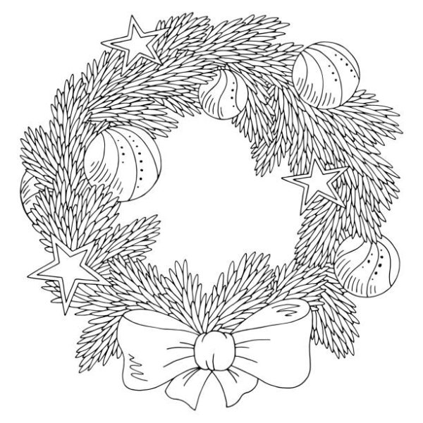 Венок Адвента раскраска