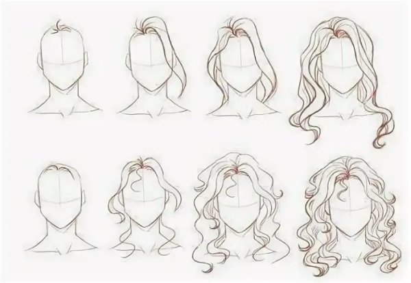 Волосы поэтапно карандашом для начинающих