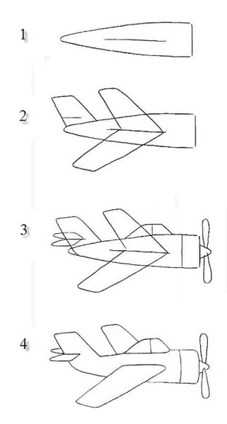 Рисунок самолёта карандашом для детей