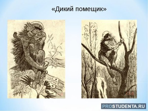 Иллюстрация Салтыков Щедрин повесть о дикий помещик