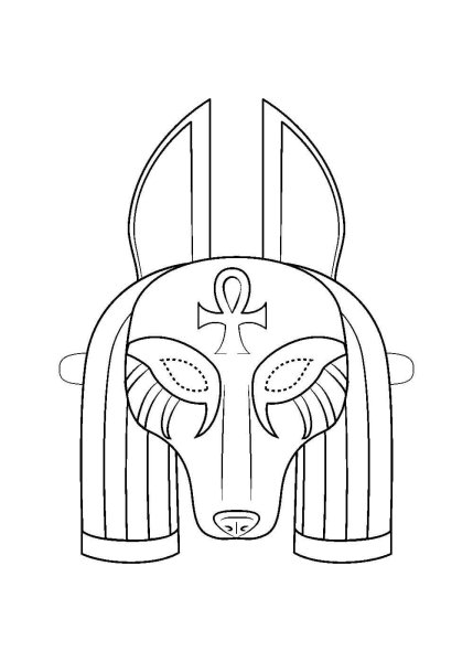 Маска Анубиса раскраска