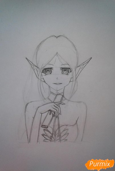 Эльфийка карандашом