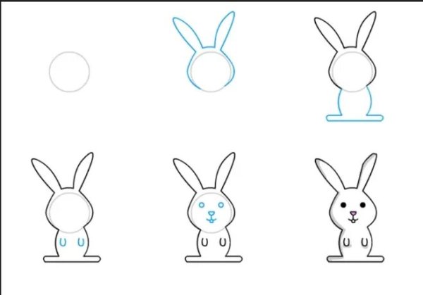 Кролик рисунок легкий