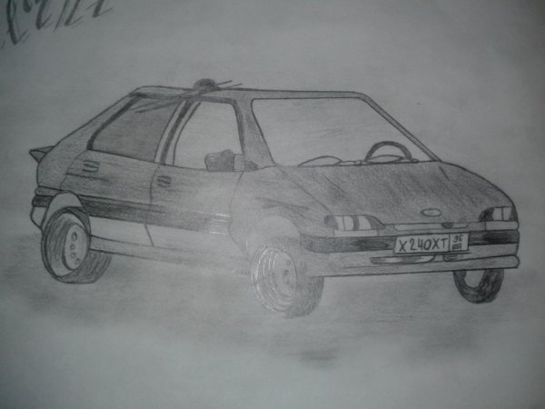 ВАЗ 2114 рисунок карандашом спереди