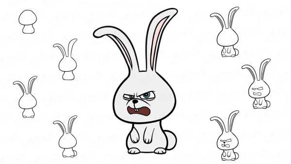 Легкий рисунок зайчика для срисовки