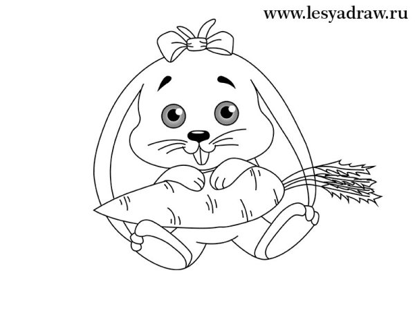 Зайчик рисунок карандашом