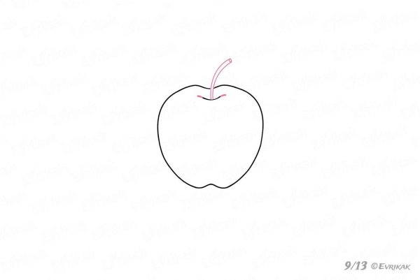 Яблоко рисунок карандашом