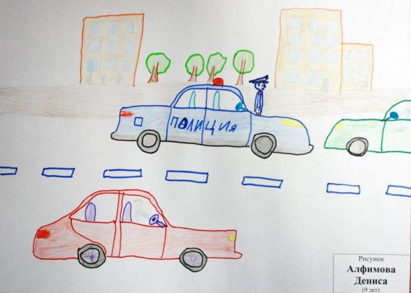 Полиция рисование машины