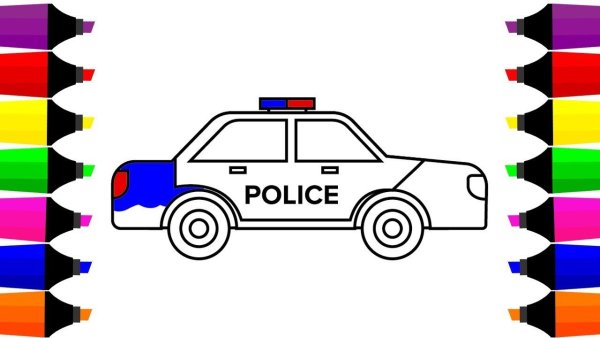 Полицейская машина для рисования для детей