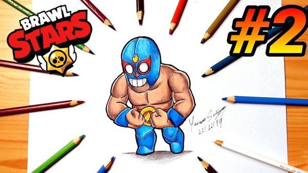 Эль Примо Brawl Stars карандашом