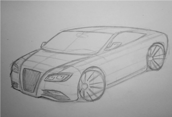 Рисунок машины Гелик для срисовки