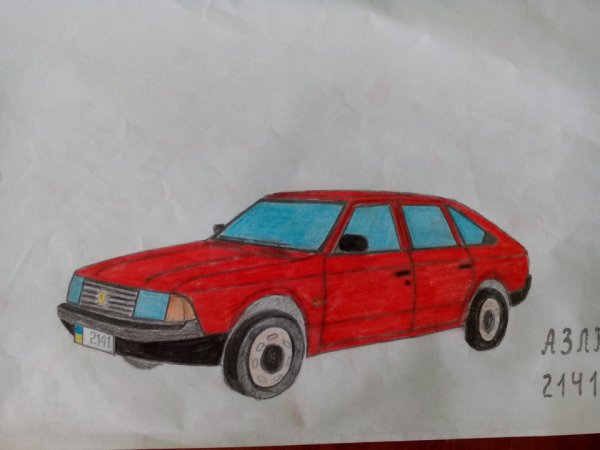 Нарисовать Москвич 2141 Цоя