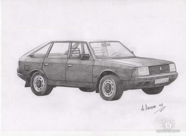 Нарисовать Москвич 2141 Цоя