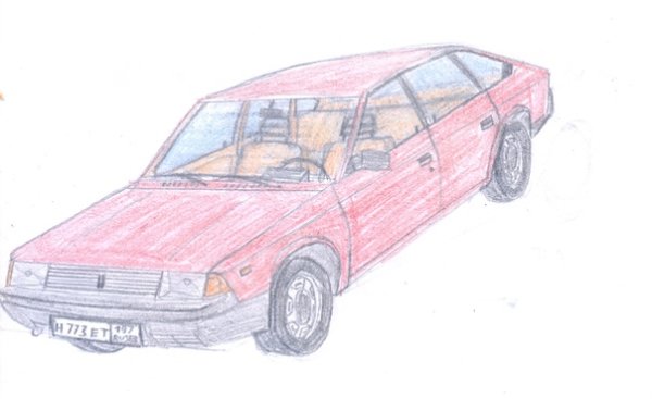 Москвич 2141 рисунок поэтапно