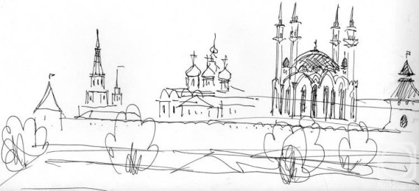 Казанский Кремль карандашом