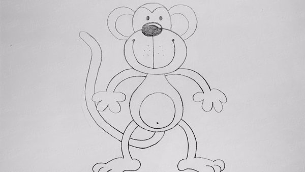Обезьяна эскиз легкий