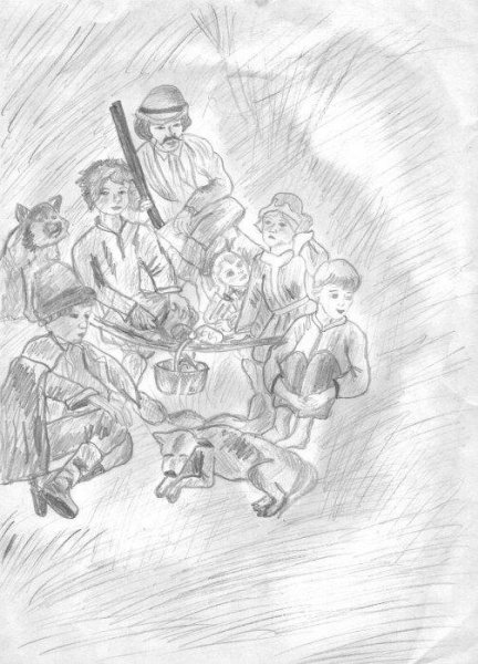 Рисунок из рассказа Бежин луг