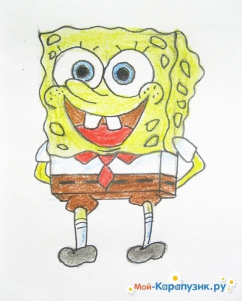 Спанч Боб рисунок карандашом