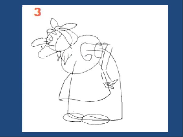 Баба Яга рисунок карандашом