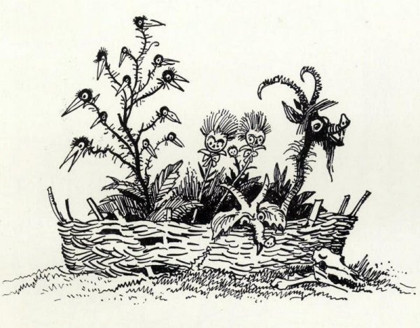 Фантастическое дерево рисунок карандашом