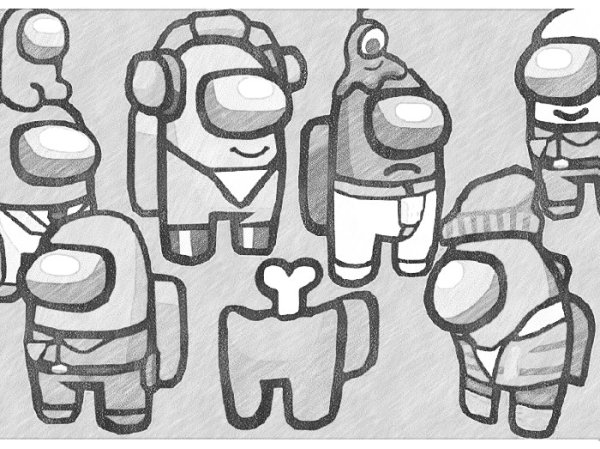 Рисунки для срисовки АМОНГАС