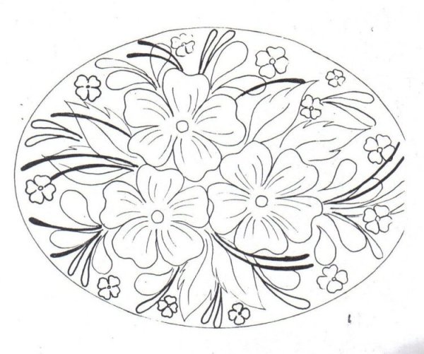 Жостовская роспись эскиз