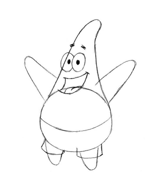 Поэтапное рисование Патрика