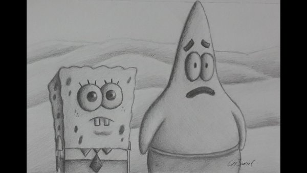 Грустный Патрик для срисовки