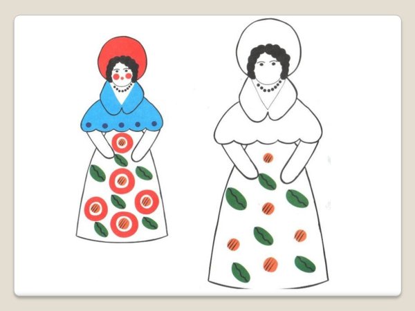 Рисование Дымковская Барыня