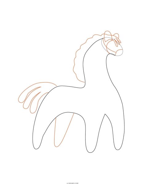 Контур дымковской игрушки Олешек