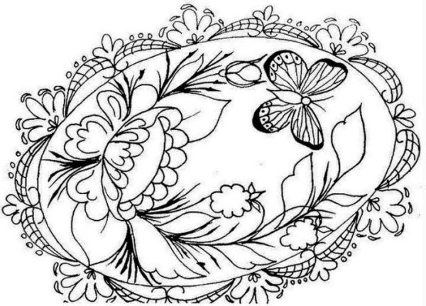 Расписной Жостовский поднос эскиз