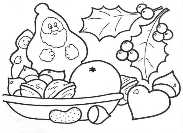 Рождественский натюрморт раскраска